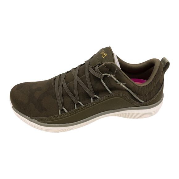 Ryka Olive Green Camo Fate Slip On No Tie Posture Support Sneakers 7 Wide - Picture 2 of 12